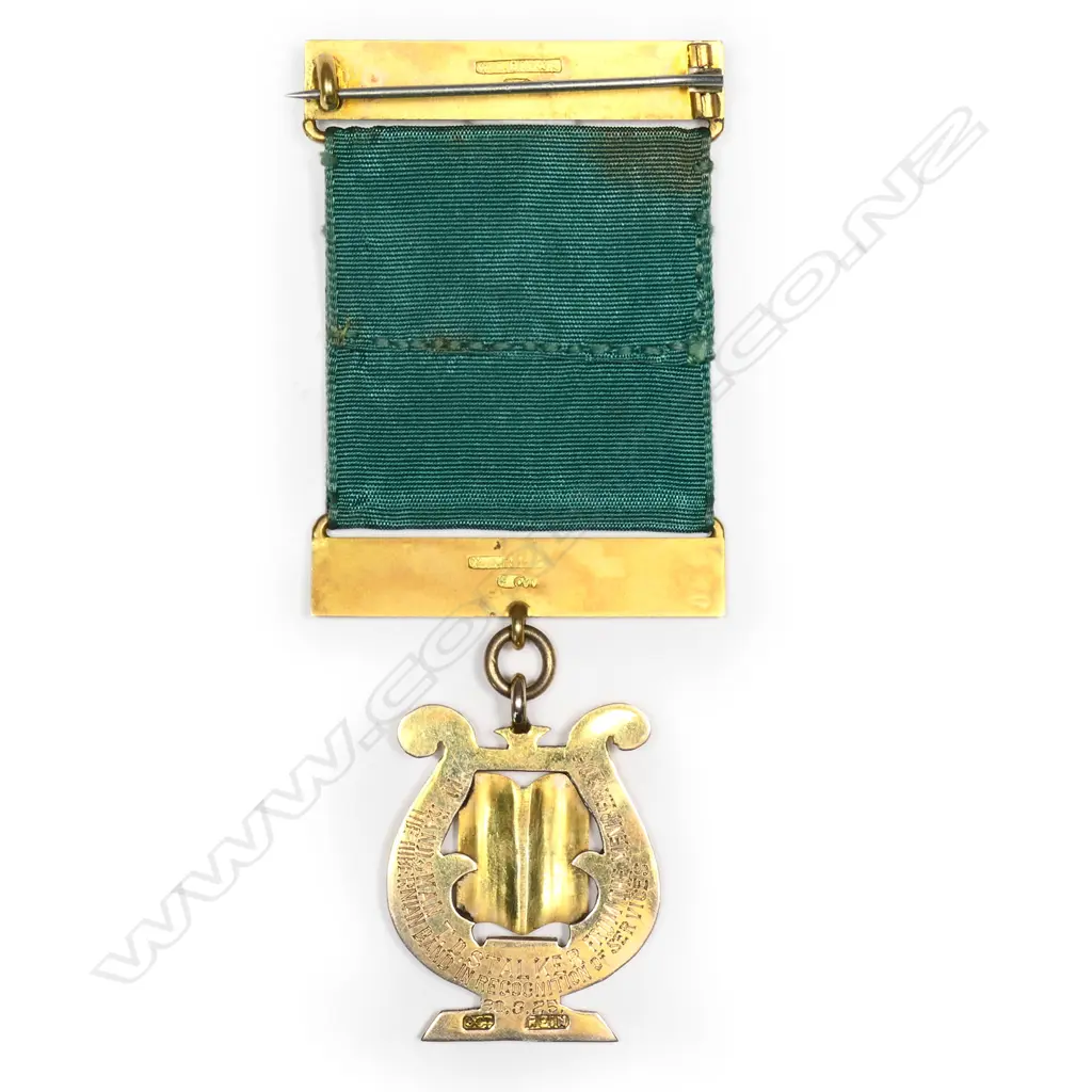 Niello Jacob Rein (Invercargill) 9ct music medal, Image 1++